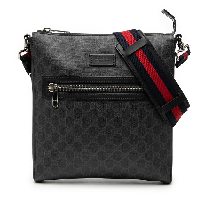 Gucci Medium GG Supreme Web Messenger Sac