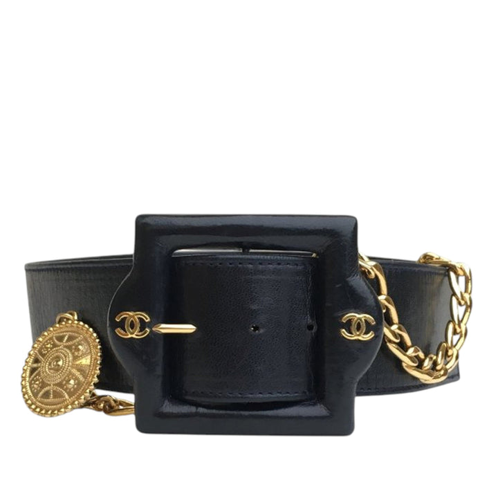 Chanel Vintage Cuir Chain Belt Noir – GABY PARIS Authentique