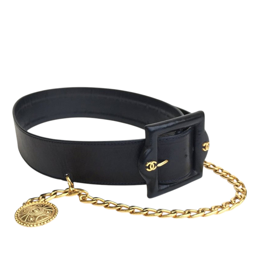 Chanel Vintage Cuir Chain Belt Noir – GABY PARIS Authentique
