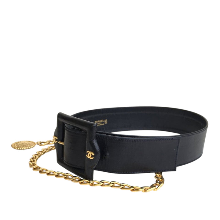 Chanel Vintage Cuir Chain Belt Noir – GABY PARIS Authentique