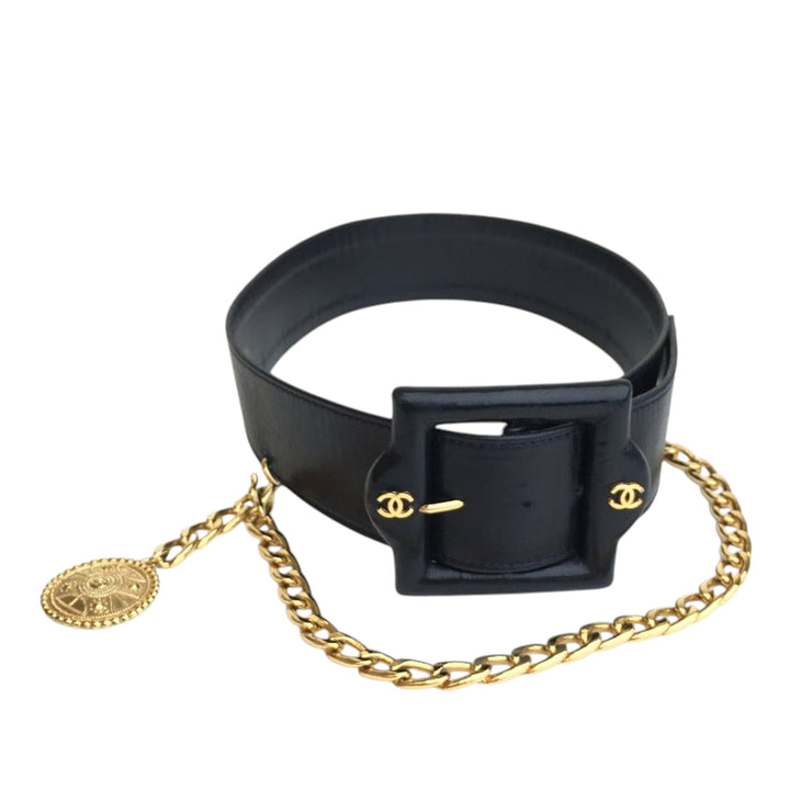 Chanel Vintage Cuir Chain Belt Noir – GABY PARIS Authentique