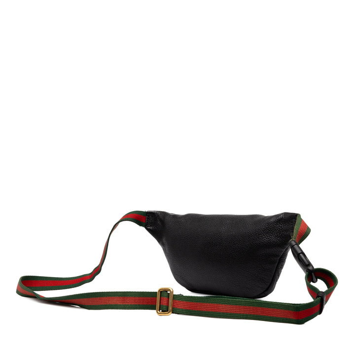 Gucci grainé Web Logo Sac ceinture Petit Cuir de veau grainé Noir
