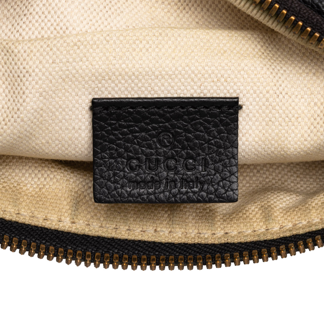 Gucci grainé Web Logo Sac ceinture Petit Cuir de veau grainé Noir