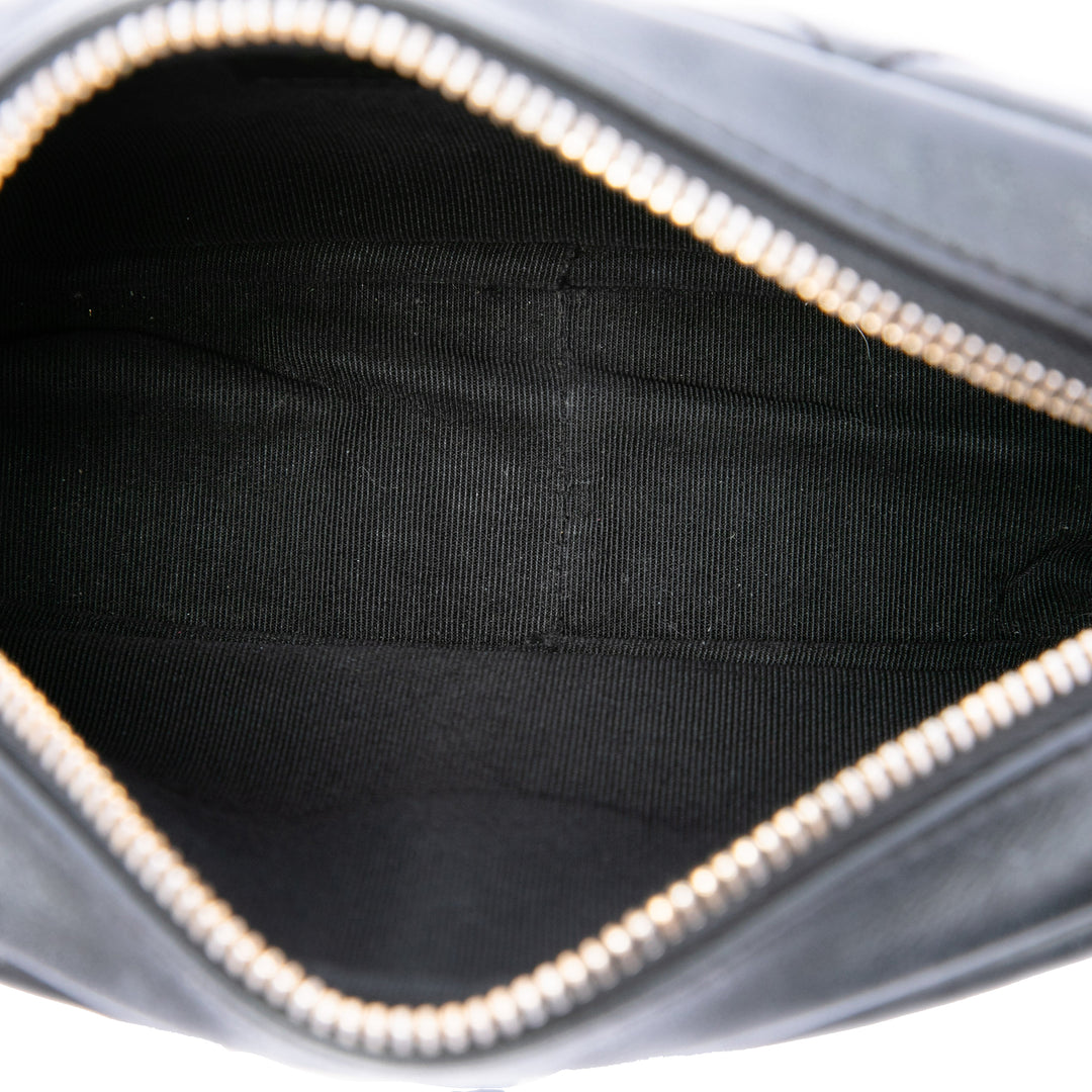 Matelassé Buckle Sac caméra Petit Cuir d'agneau Noir