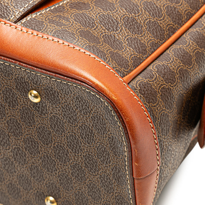 Macadam Coated Canvas Handbag Brown - Gaby Paris