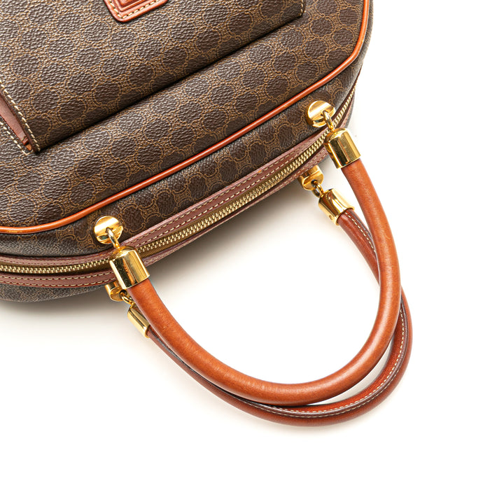 Macadam Coated Canvas Handbag Brown - Gaby Paris