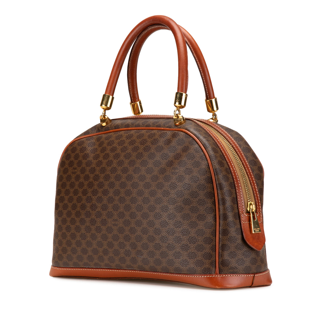 Macadam Coated Canvas Handbag Brown - Gaby Paris