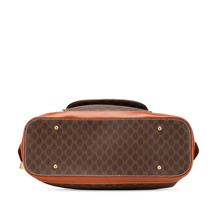 Macadam Coated Canvas Handbag Brown - Gaby Paris