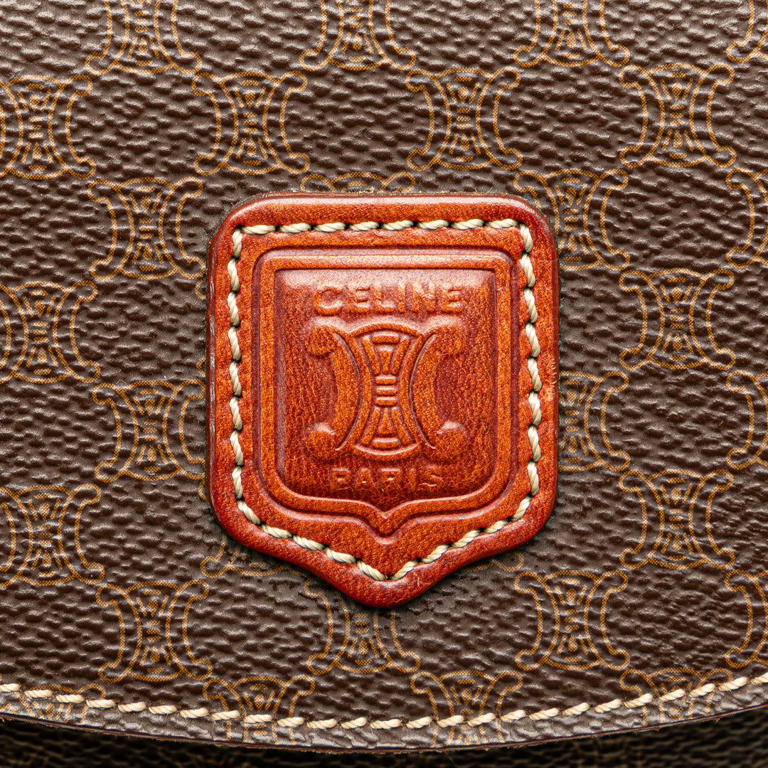 Macadam Coated Canvas Handbag Brown - Gaby Paris