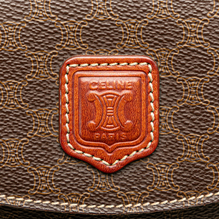 Macadam Coated Canvas Handbag Brown - Gaby Paris