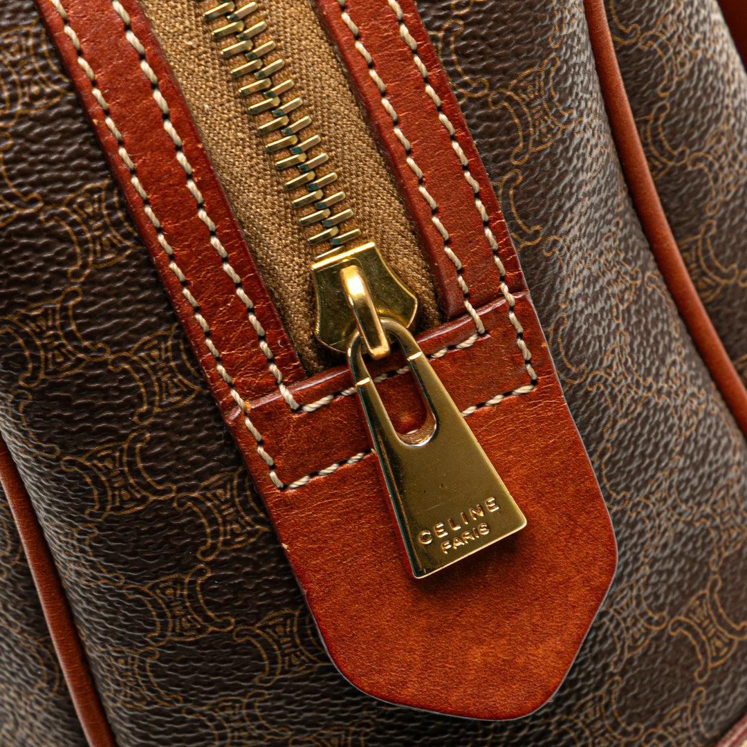 Macadam Coated Canvas Handbag Brown - Gaby Paris