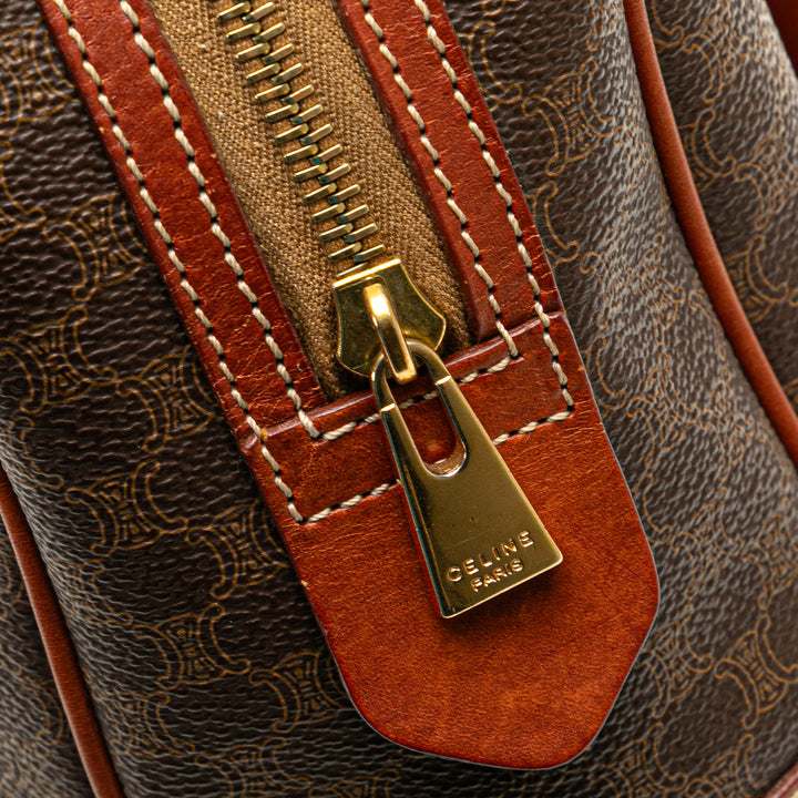 Macadam Coated Canvas Handbag Brown - Gaby Paris