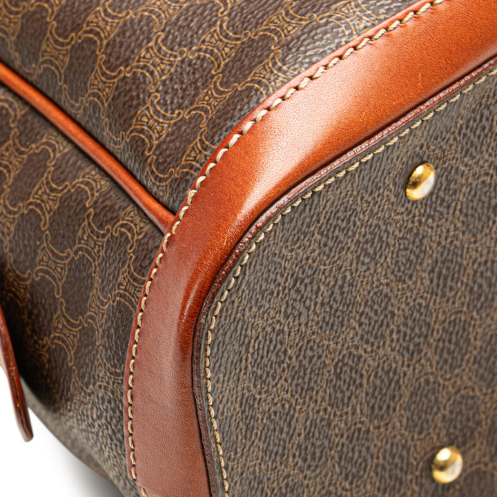 Macadam Coated Canvas Handbag Brown - Gaby Paris