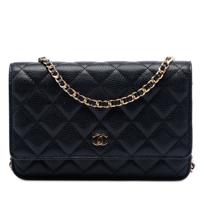 Chanel CC Matelassé Caviar Wallet on Chain