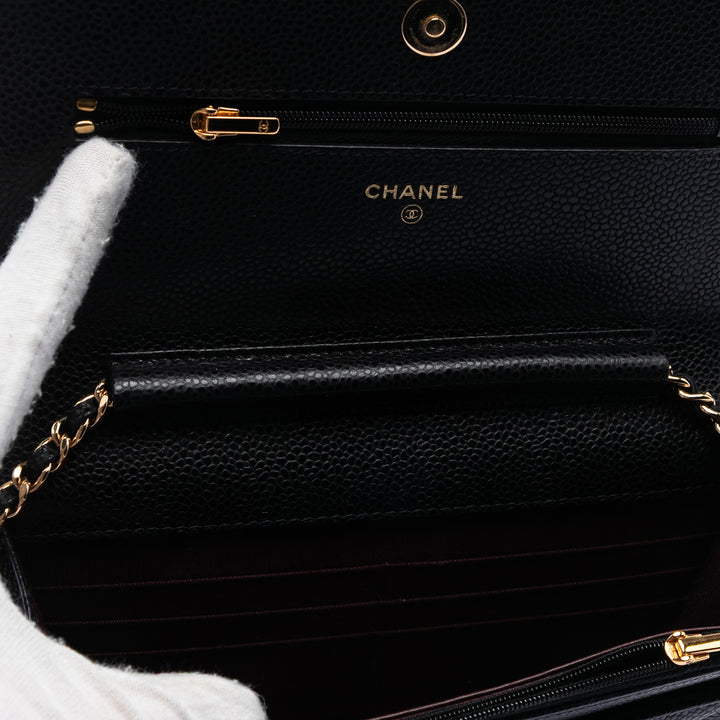 Chanel CC Matelassé Caviar Wallet on Chain