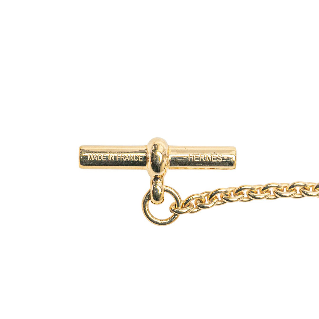 Hermès Lacquered Horn Chaine d'Ancre Pendant Collier Doré