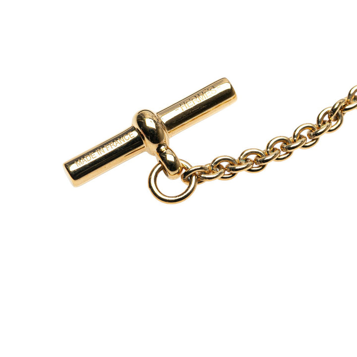 Hermès Lacquered Horn Chaine d'Ancre Pendant Collier Doré