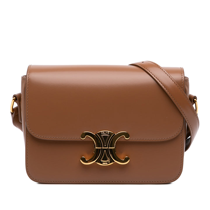 Celine Teen brillant Cuir de veau Triomphe Sac porté croisé