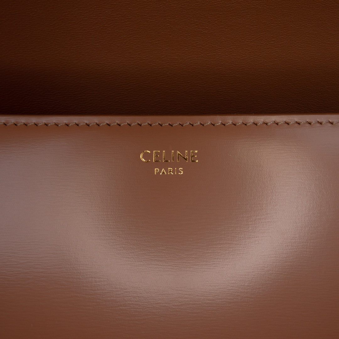 Celine Teen brillant Cuir de veau Triomphe Sac porté croisé