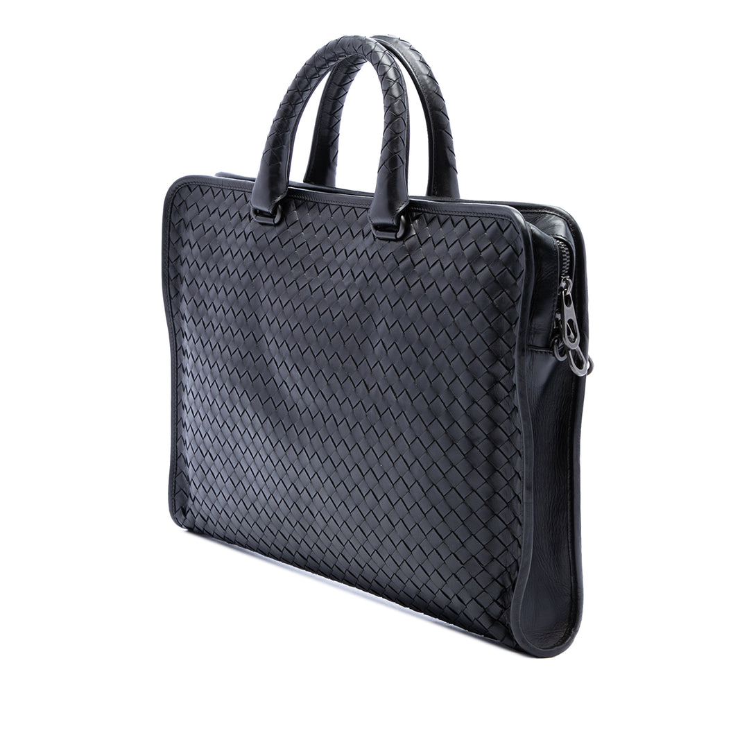 Bottega Veneta Porte-documents Intrecciato nappa Noir – vue 2 – GABY PARIS