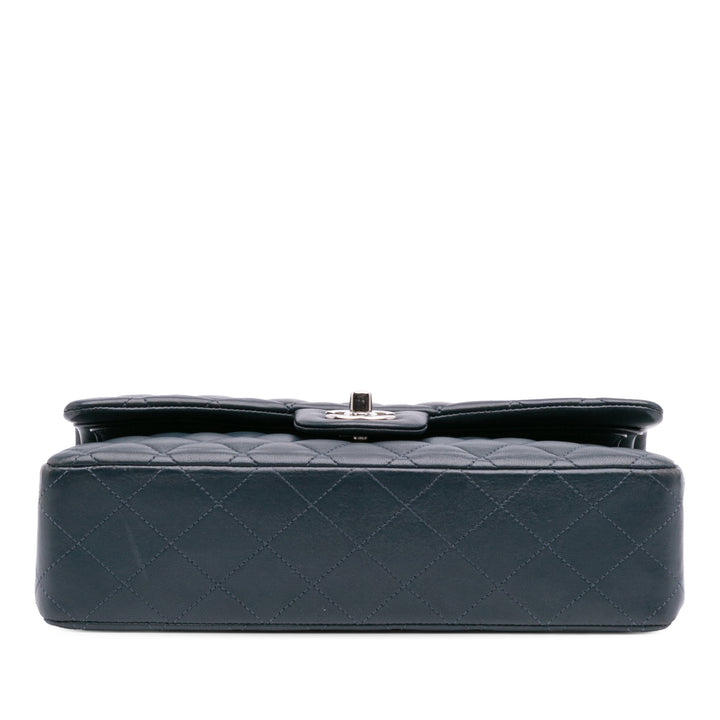Medium Classic Lambskin Double Flap Blue - Gaby Paris
