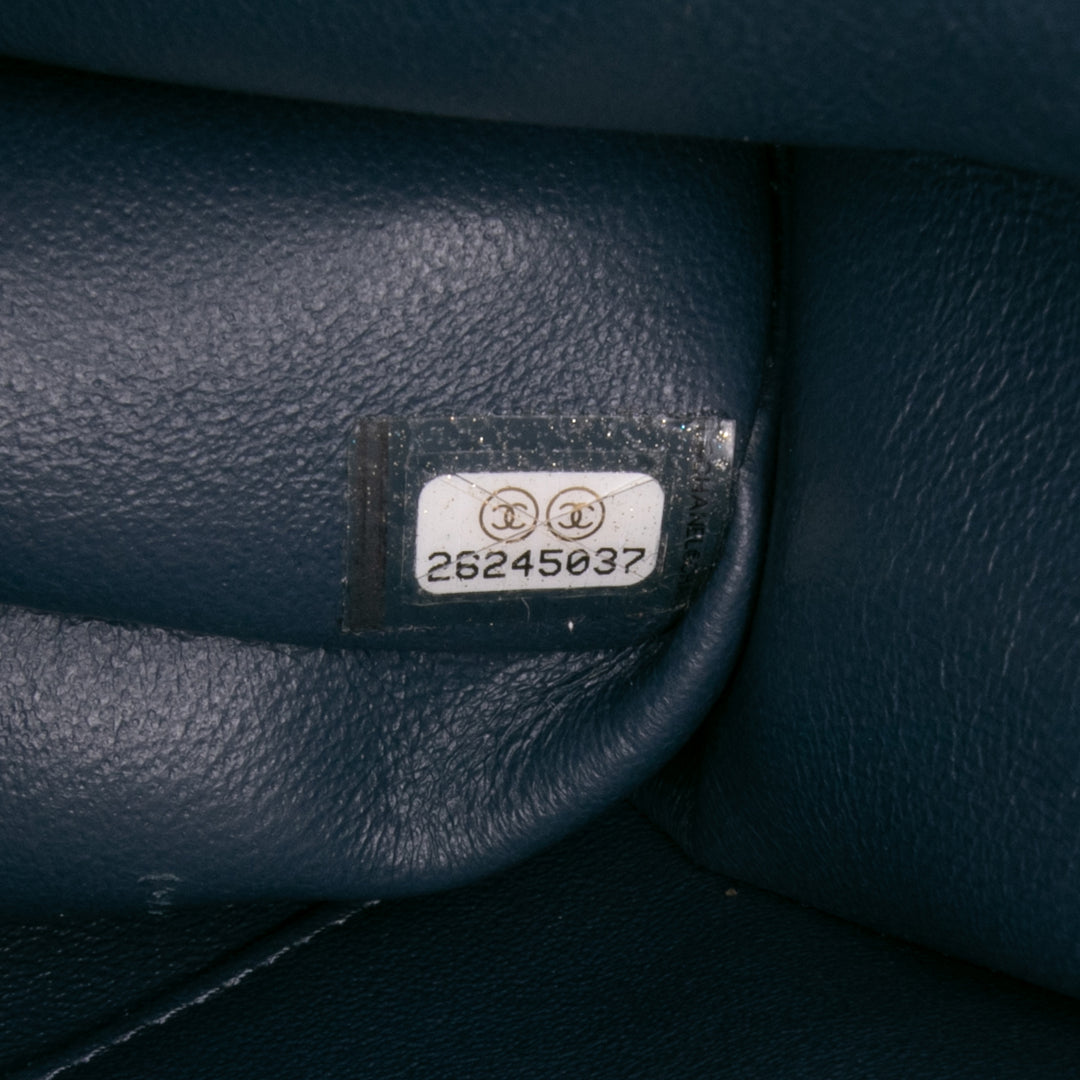 Medium Classic Lambskin Double Flap Blue - Gaby Paris