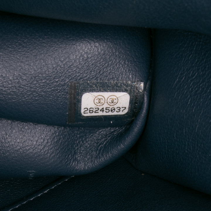 Medium Classic Lambskin Double Flap Blue - Gaby Paris