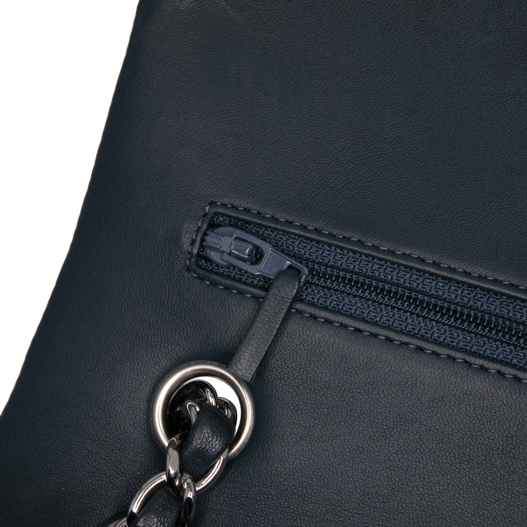 Medium Classic Lambskin Double Flap Blue - Gaby Paris