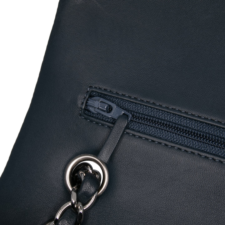Medium Classic Lambskin Double Flap Blue - Gaby Paris