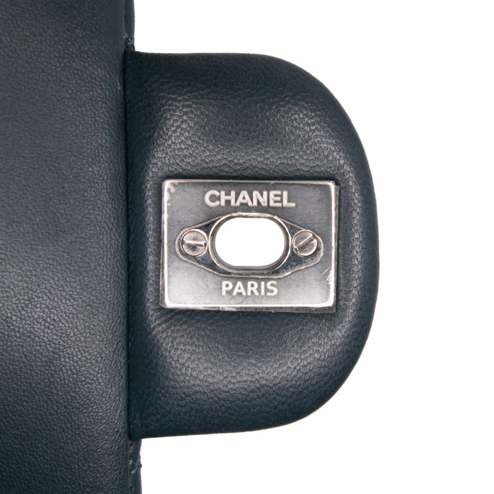 Medium Classic Lambskin Double Flap Blue - Gaby Paris