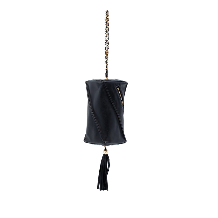 Chanel Metiers d'Art CC Pompon Rectangle Pochette avec chaîne Cuir d'agneau