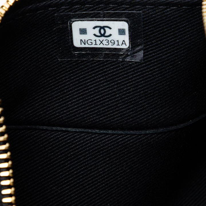 Chanel Metiers d'Art CC Pompon Rectangle Pochette avec chaîne Cuir d'agneau