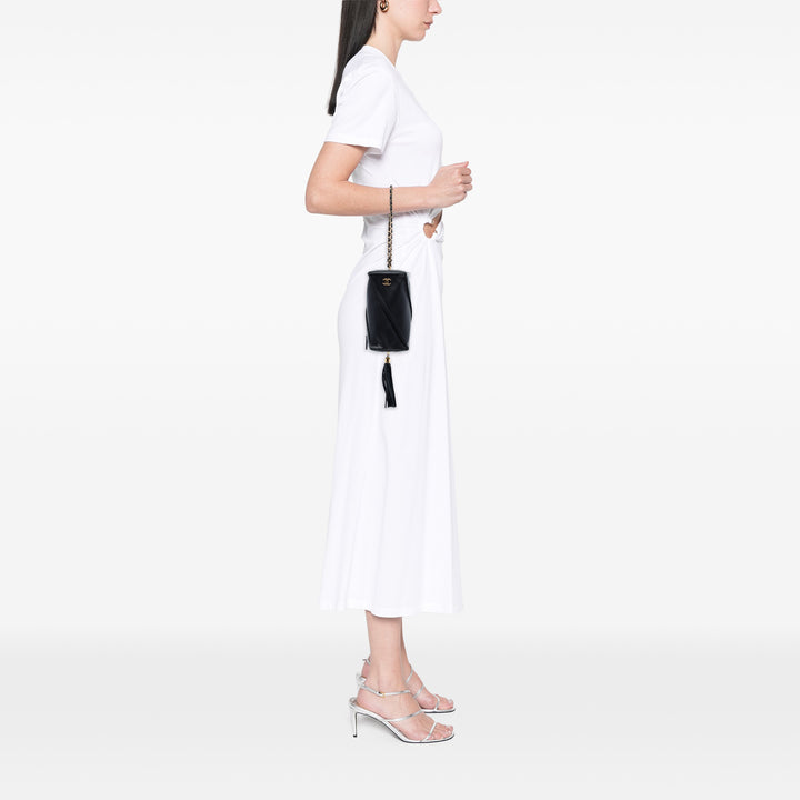 Chanel Metiers d'Art CC Pompon Rectangle Pochette avec chaîne Cuir d'agneau