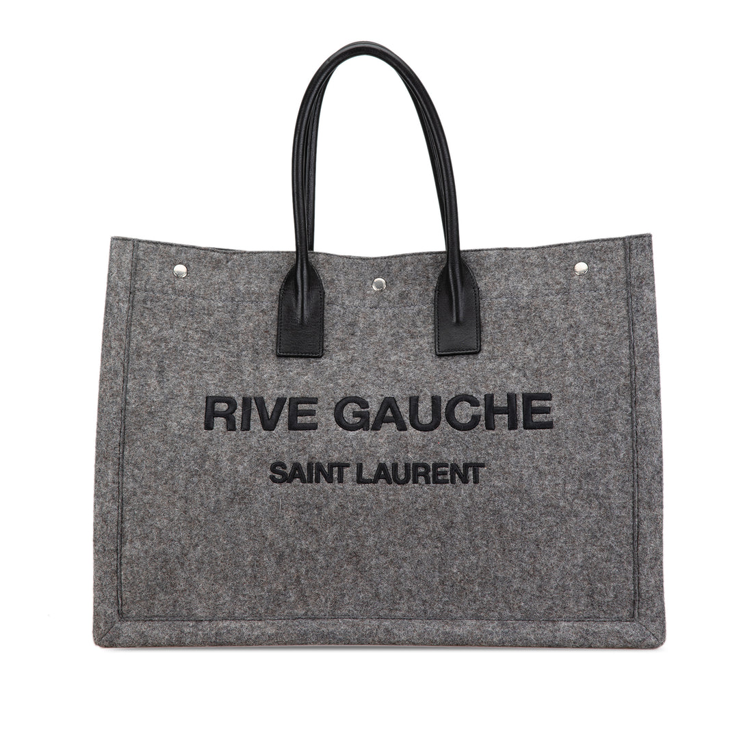 Large Wool Rive Gauche Tote Gray - Gaby Paris