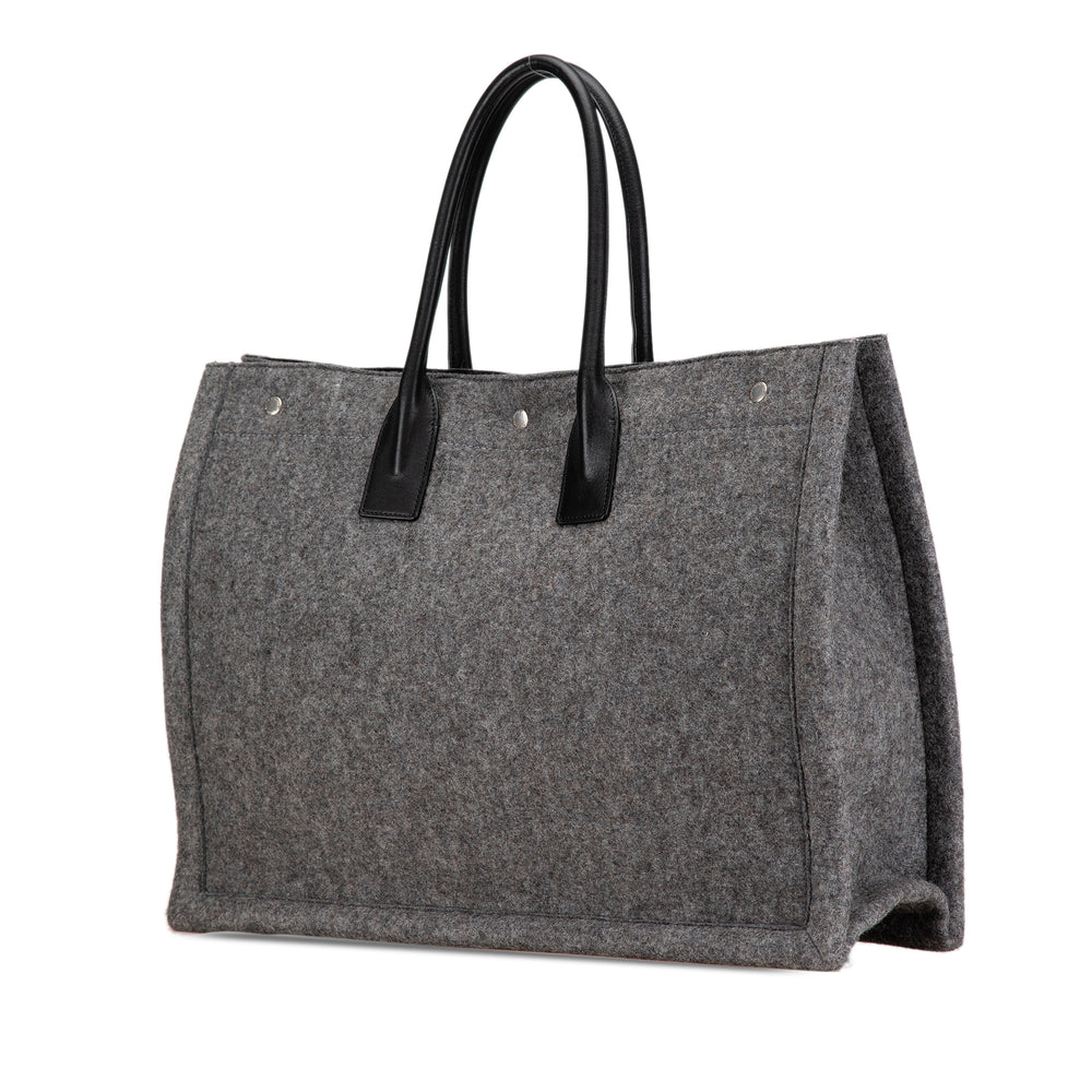 Large Wool Rive Gauche Tote Gray - Gaby Paris