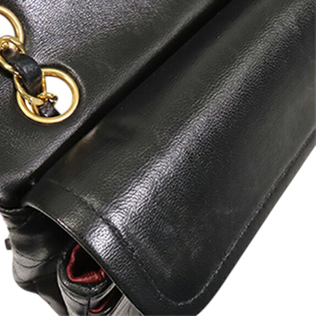Classic Double rabat Petit Cuir d'agneau Noir