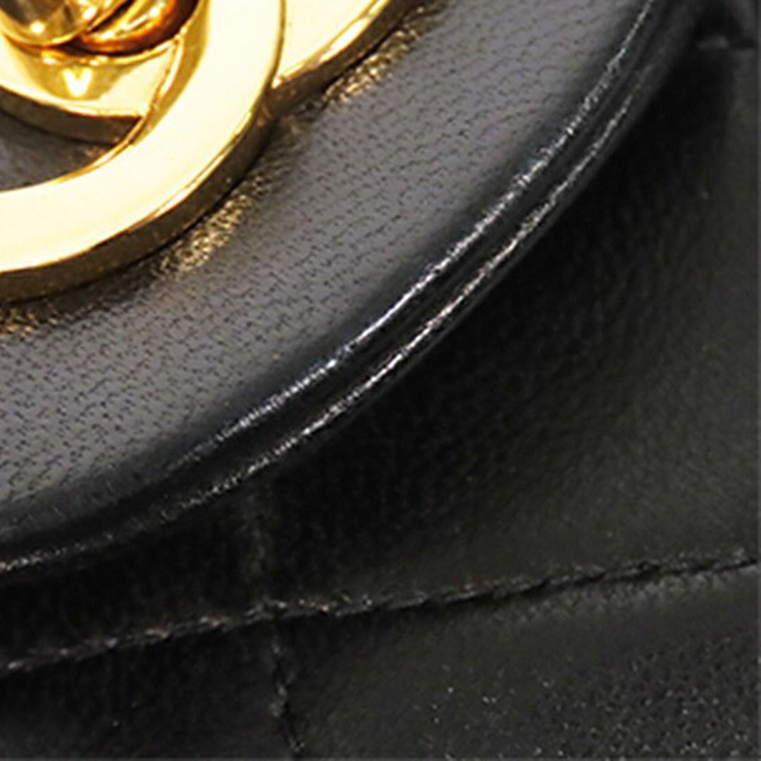Classic Double rabat Petit Cuir d'agneau Noir