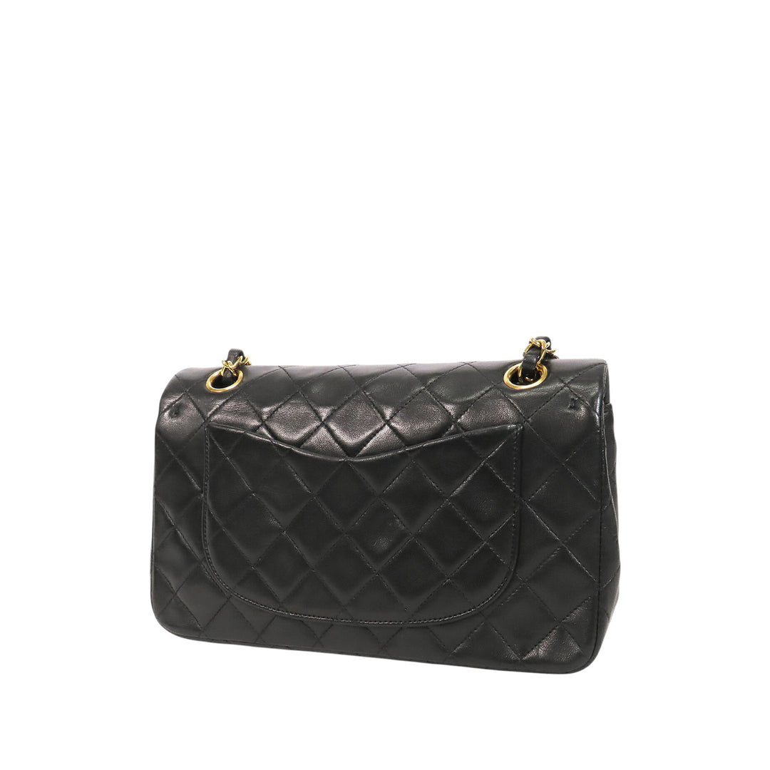 Classic Double rabat Petit Cuir d'agneau Noir