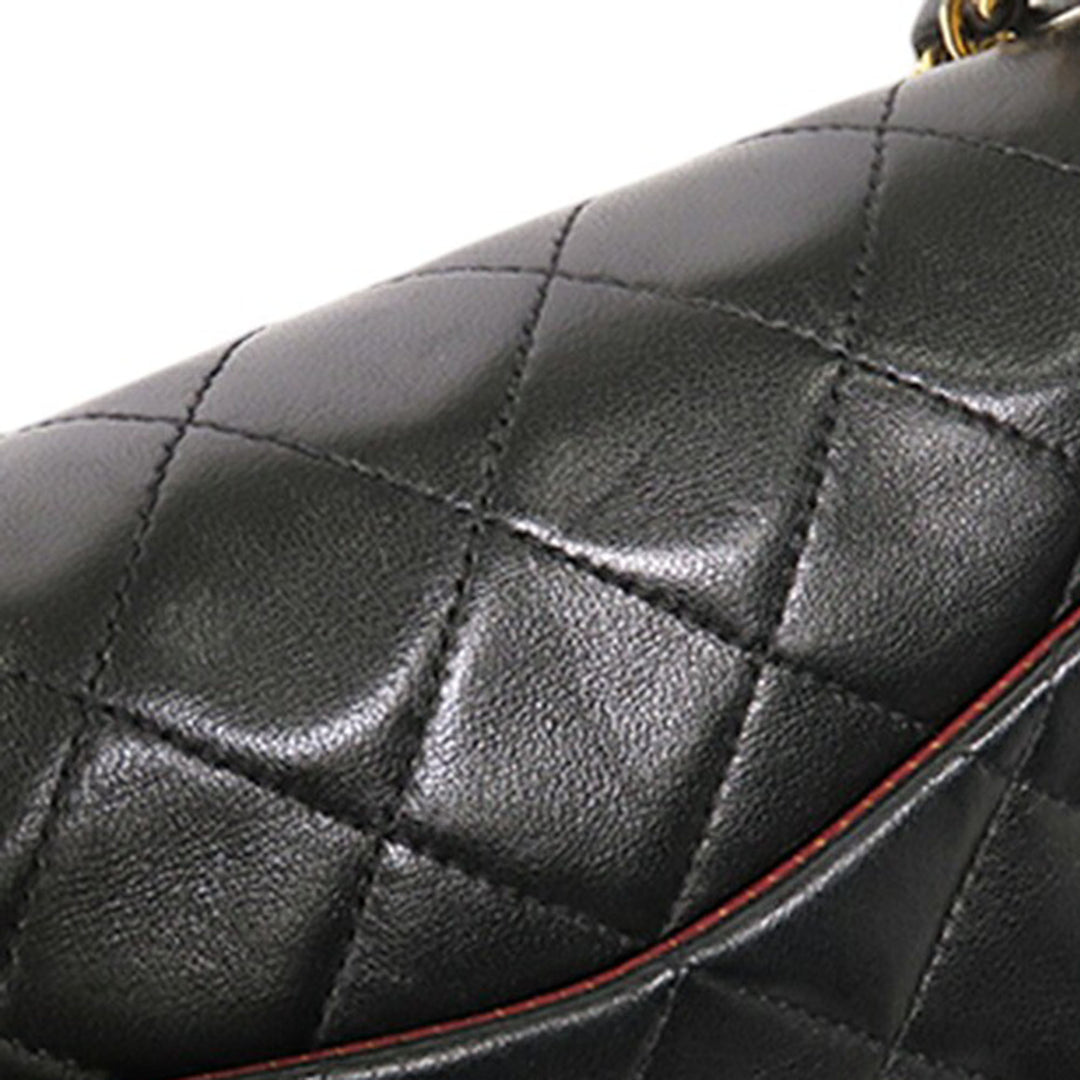 Classic Double rabat Petit Cuir d'agneau Noir