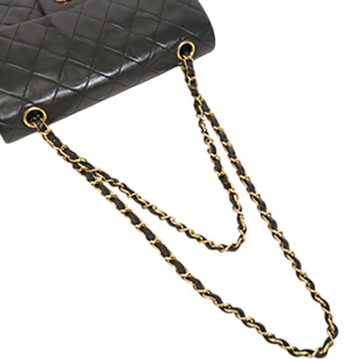 Classic Double rabat Petit Cuir d'agneau Noir