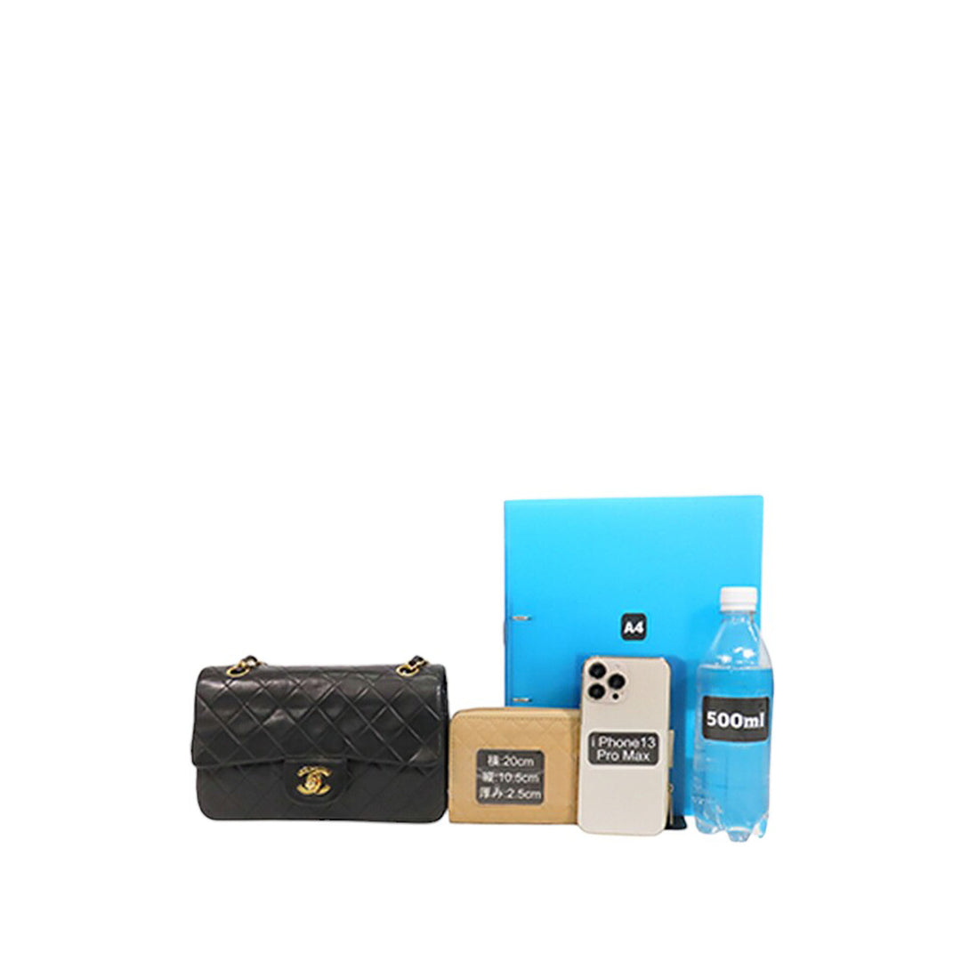 Classic Double rabat Petit Cuir d'agneau Noir