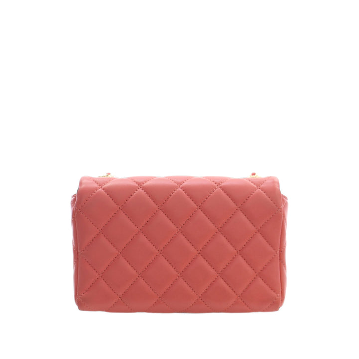 Chanel Sac bandoulière CC Matelassé Chaîne à rabat Mini Cuir d'agneau Rose – vue 2 – GABY PARIS