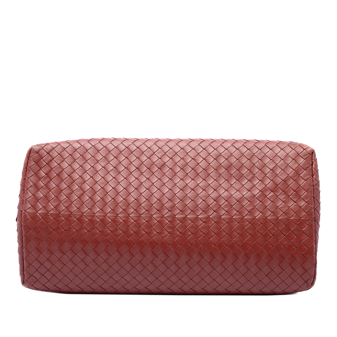 Bottega Veneta Cabas Intrecciato Roma nappa Moyen Rouge – vue 3 – GABY PARIS
