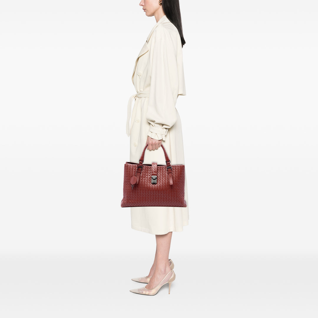 Bottega Veneta Cabas Intrecciato Roma nappa Moyen Rouge – vue 6 – GABY PARIS