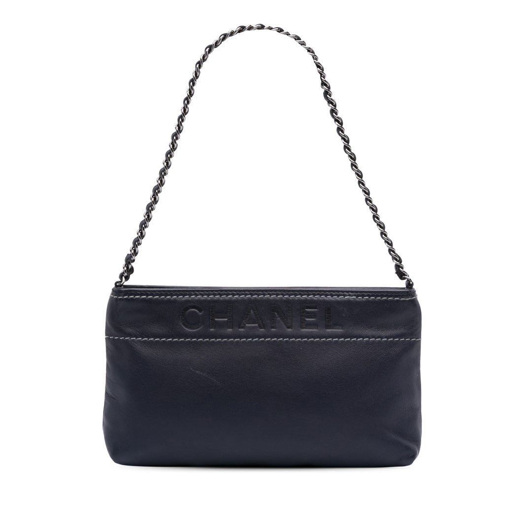 Lambskin LAX Chain Pochette Black - Gaby Paris