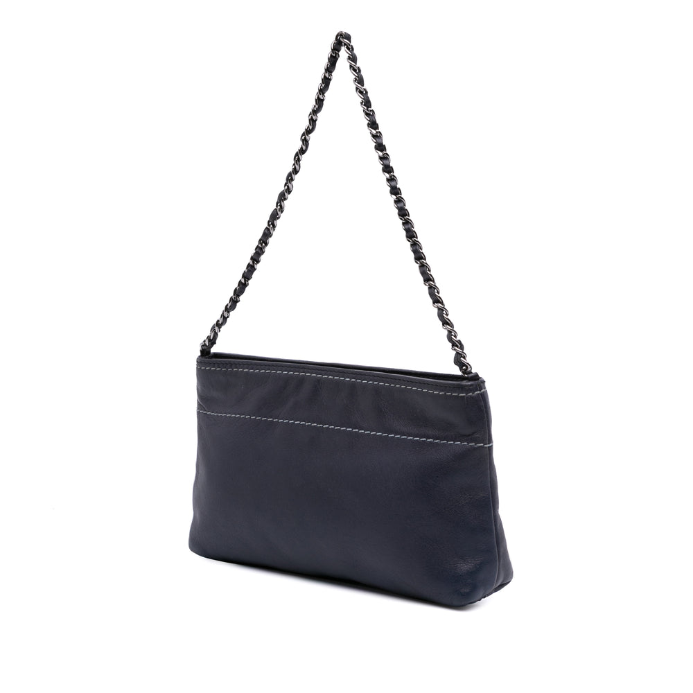 Lambskin LAX Chain Pochette Black - Gaby Paris