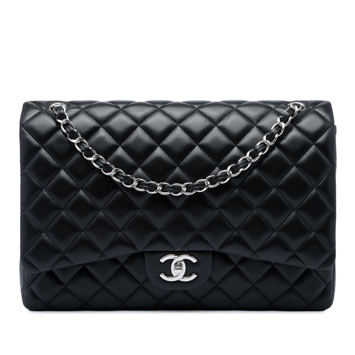 Chanel Classic Double rabat Jumbo Cuir d'agneau Noir – vue principale – GABY PARIS