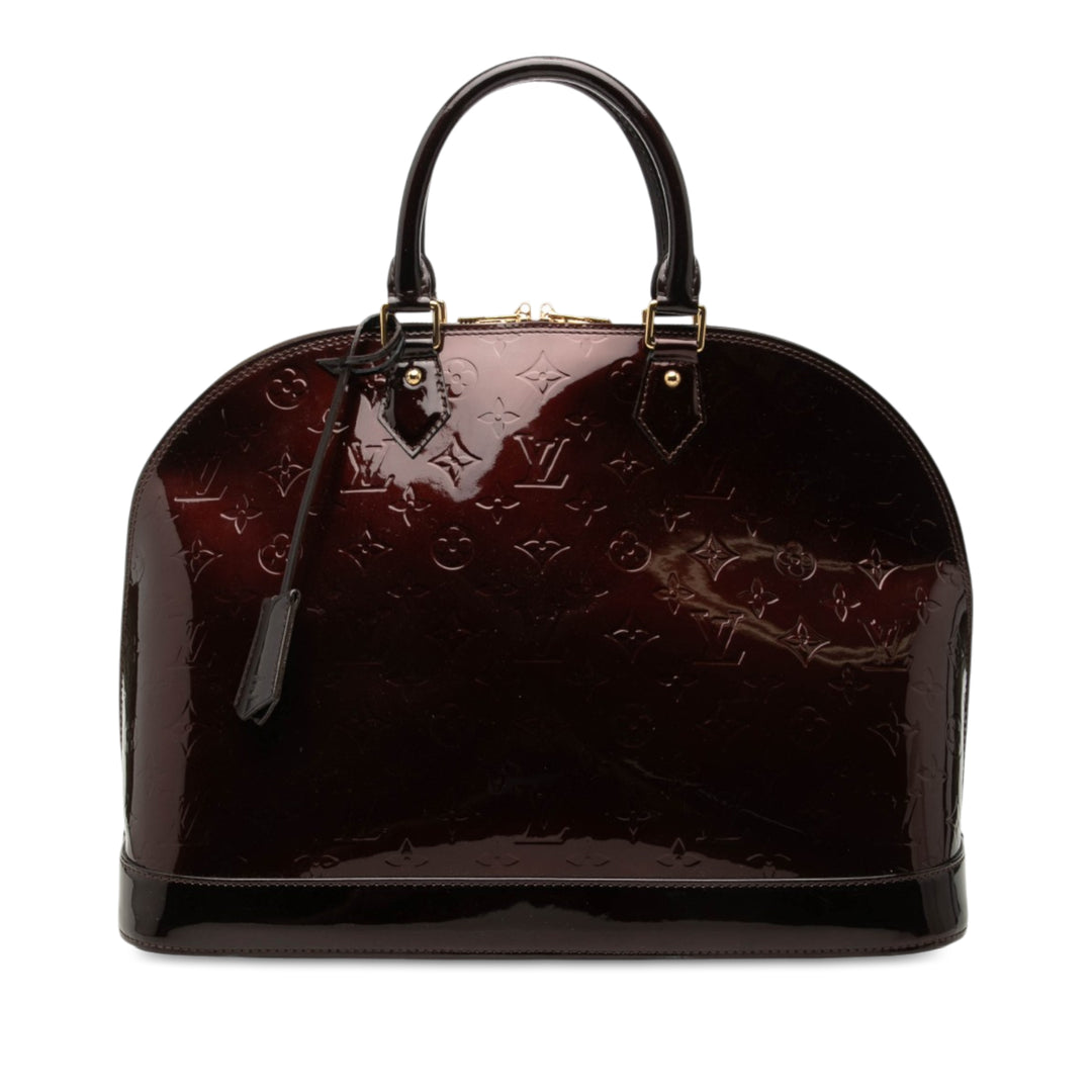 Louis Vuitton Alma GM Cuir verni Monogram Violet – vue principale – GABY PARIS