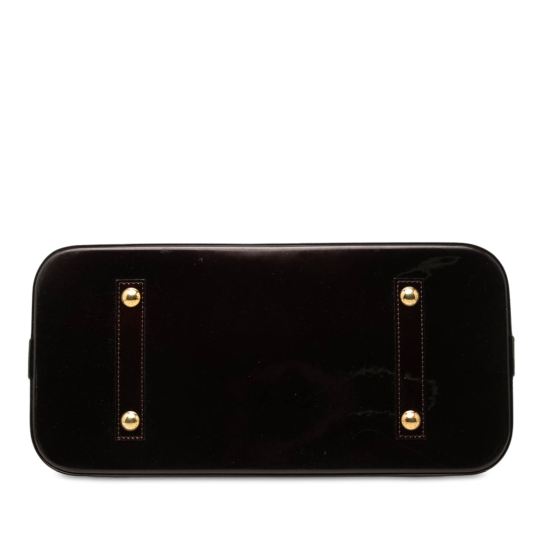 Louis Vuitton Alma GM Cuir verni Monogram Violet – vue 3 – GABY PARIS