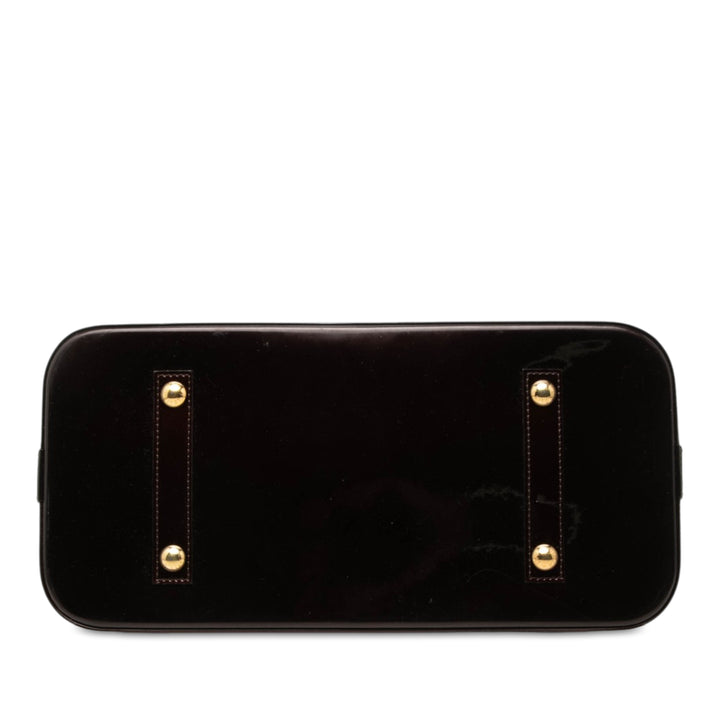Louis Vuitton Alma GM Cuir verni Monogram Violet – vue 3 – GABY PARIS